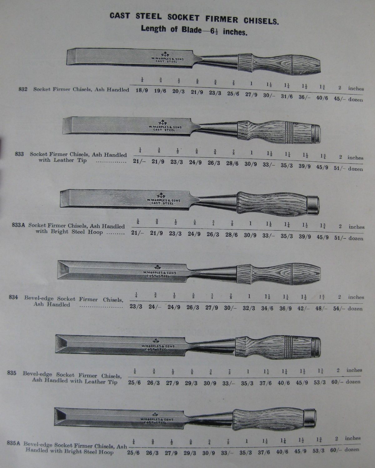 Socket Chisels – William Marples and Sons, Ltd.