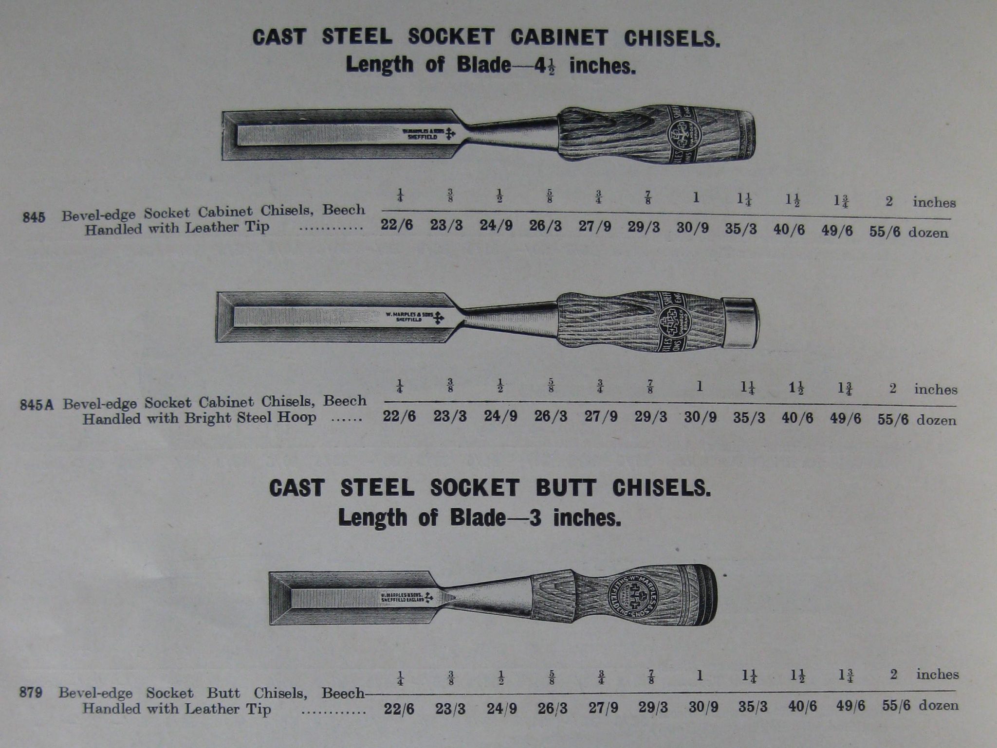 Socket Chisels – William Marples and Sons, Ltd.